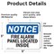Signmission Fire Alarm Panel Located Inside, 5 in W x Rectangle, Vinyl Decal OS-2PACK-NS-D-35-L-12533 - alternate 2